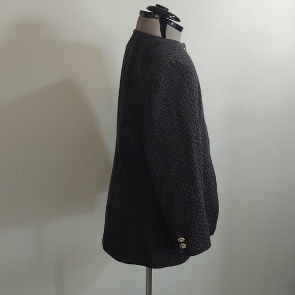 Liz Claiborne Suits Grey Diamond Pattern Blazer Sz 12 - Picture 5 of 11